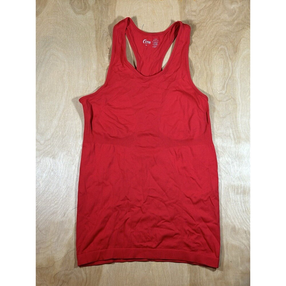 Zyia Active Red Copper Charged Racerback Tank Womens M Yoga Activewear